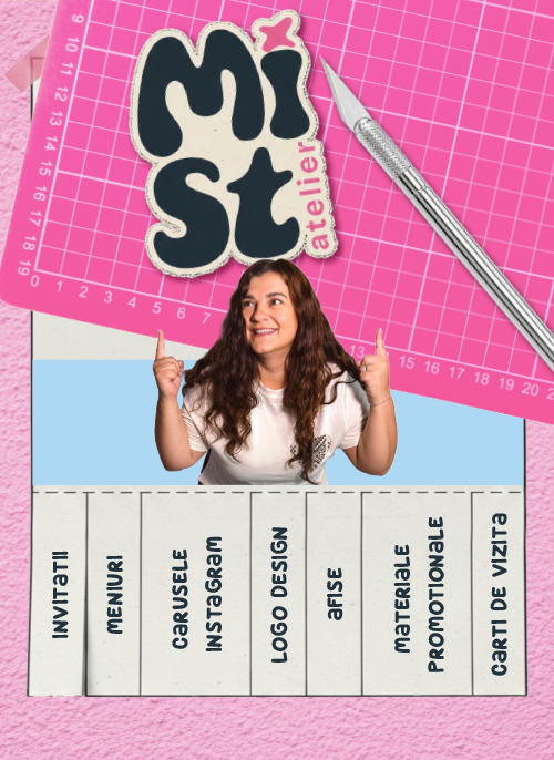 Mist Atelier - servicii design: invitații, meniuri, carusele Instagram, logo design, afișe, materiale promoționale, cărți de vizită